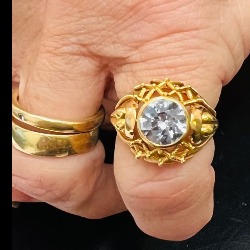SOLD IN OUR STORE 18K Immortality Open Work Bezel Spinel - Picture 3 of 6